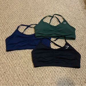 SET OF 3 Gymshark Ruched Sports Bras!! Size XL.